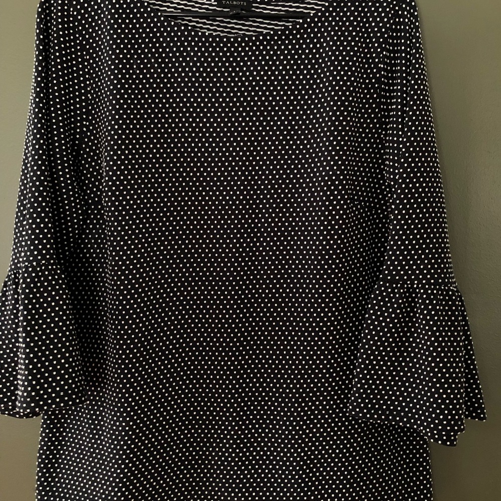 Talbots polka dot bell sleeve top